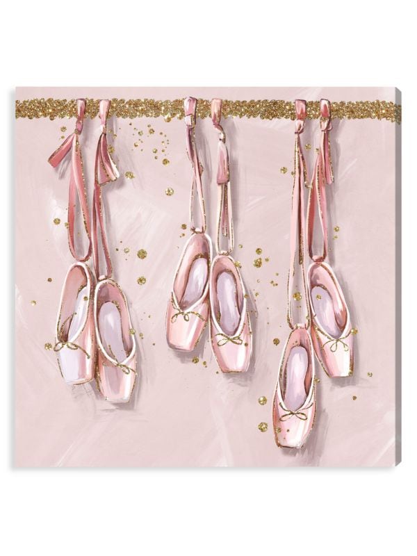 Oliver Gal Ballet Pointe Shoes Canvas & Wood Wall Art